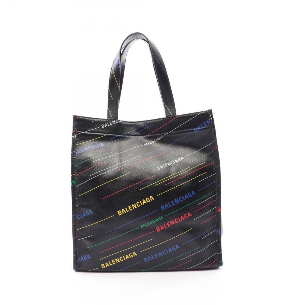 Balenciaga Market Shopper S Tote Bag Handbag Leather Women's Black/Multicolor...